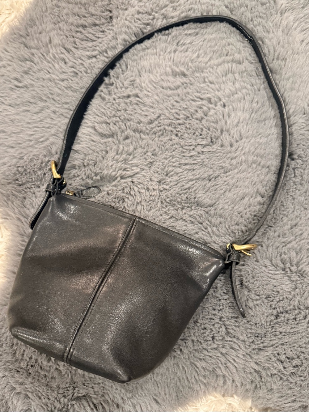 Vintage Coach Mini Shoulder Bag 4107 Black Soft Leather Made In USA Rare